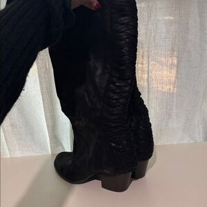 Fergalicious Black Braided Knee-High Boots